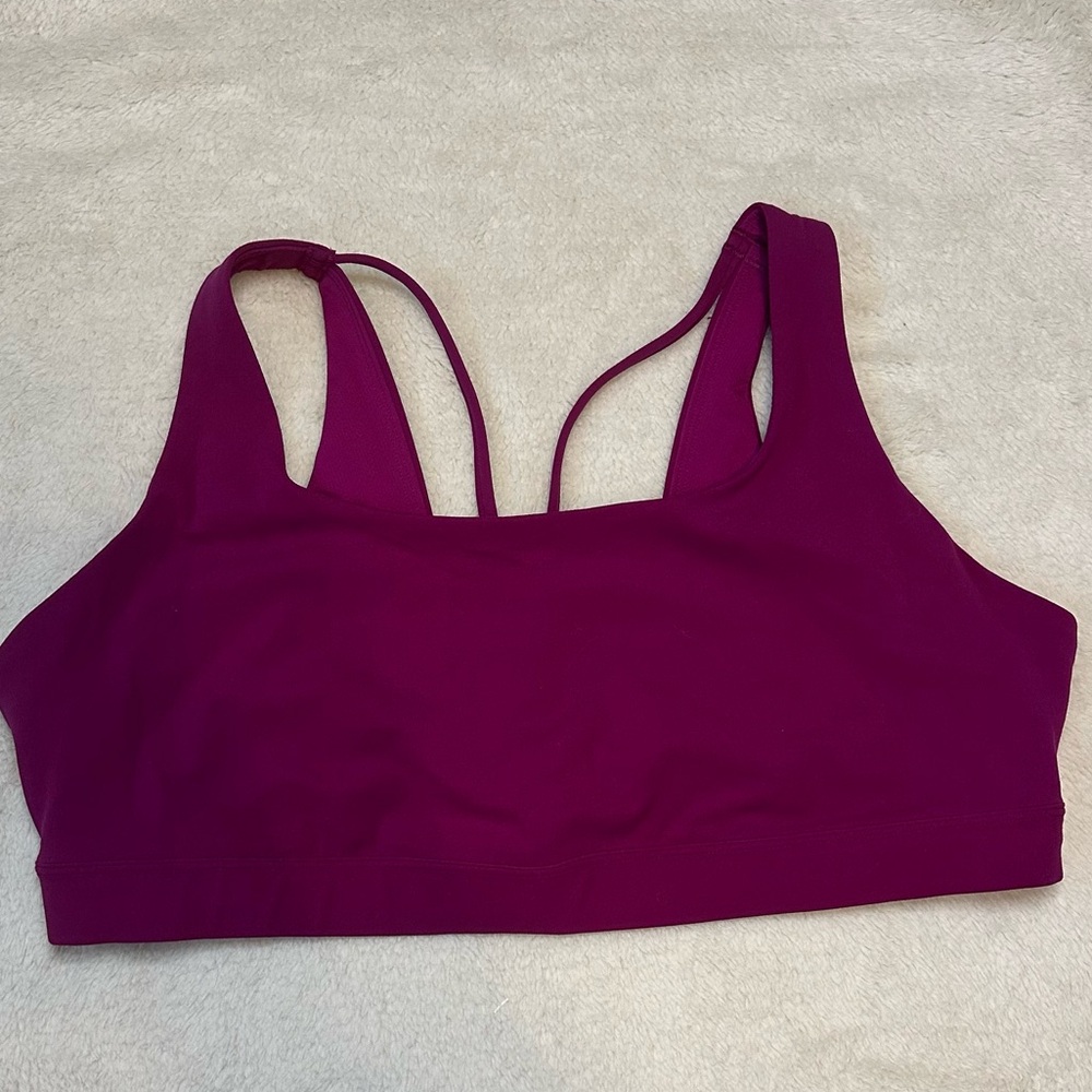 Athleta Ultra Pink Strappy Sports Bra Size 2X High Support Athleisure